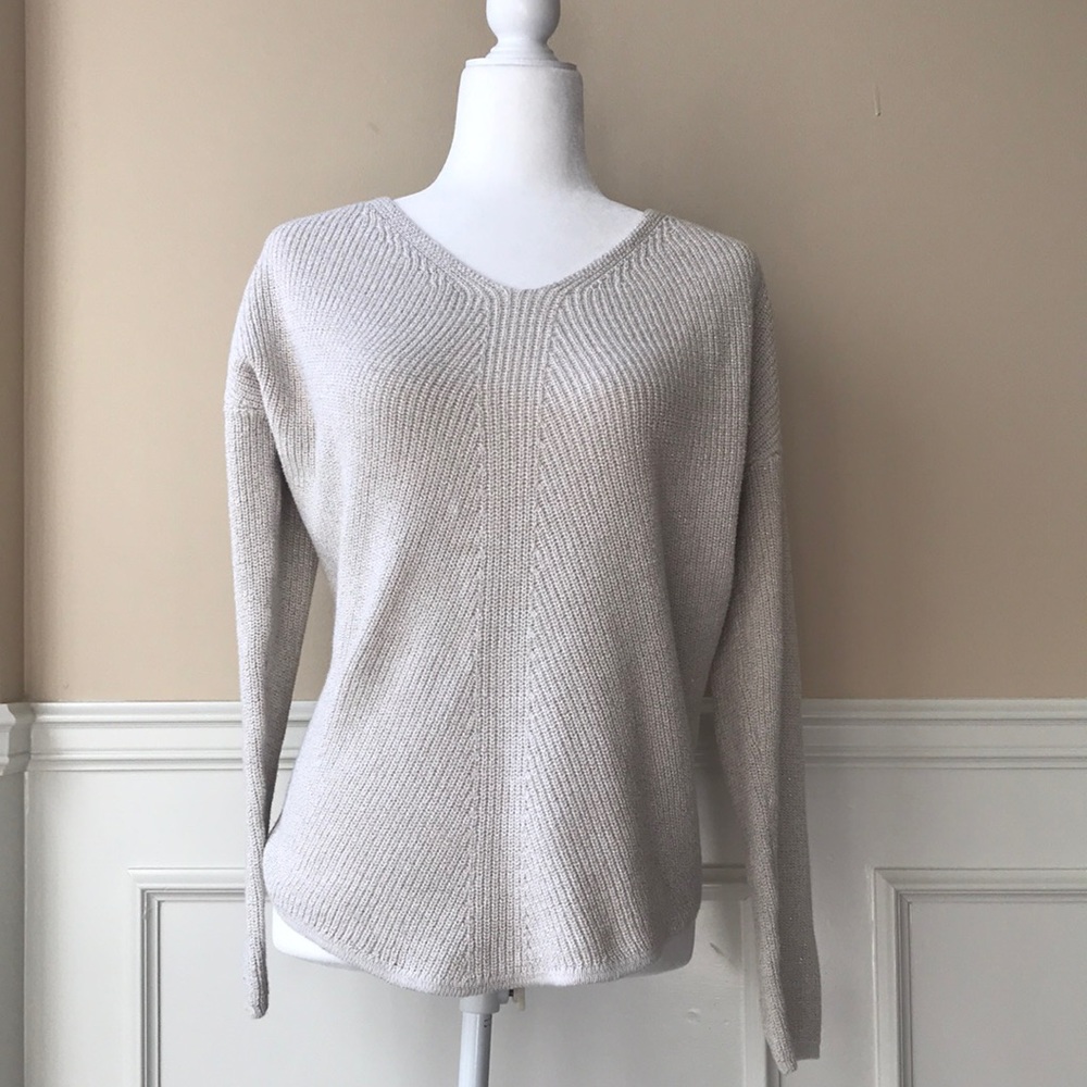 a.n.a womens creamy sparkle pullover sweater Size XL